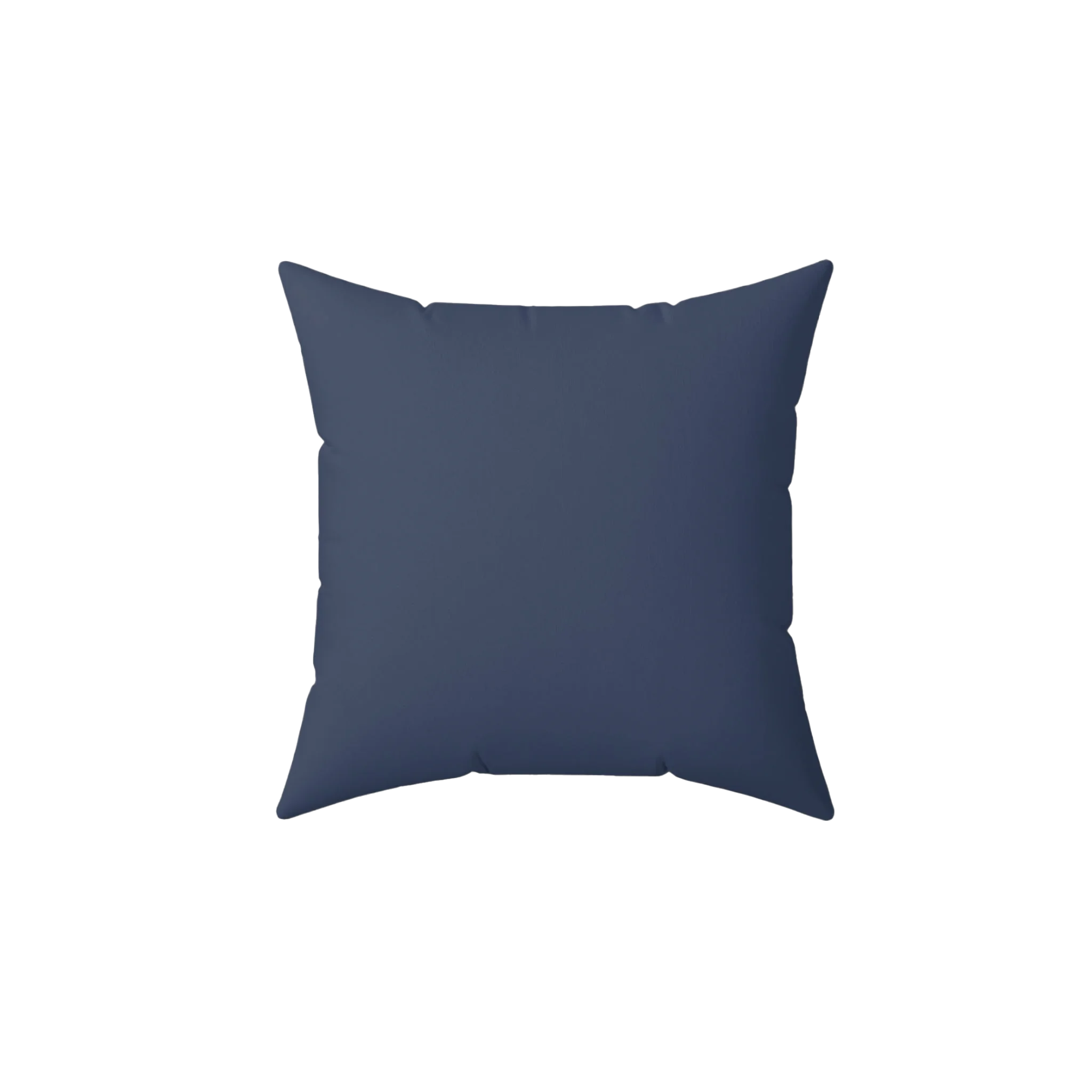 Rugged blue faux suede throw pillow, front view.