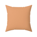 Sandy peach faux suede pillow, front view.
