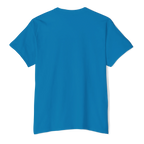 The plain back of a FREEBRD sapphire classic cotton pocket t-shirt.