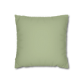 Schist Green faux suede pillowcase, front view.