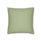 Schist Green faux suede pillowcase, front view.