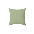 Schist green faux suede throw pillow, front view.