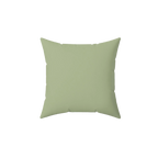 Schist green faux suede throw pillow, front view.