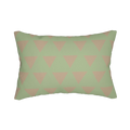 Schist Green triangle lumbar pillow, front view.