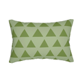 Schist olive green geometric triangle lumbar pillow, front view.