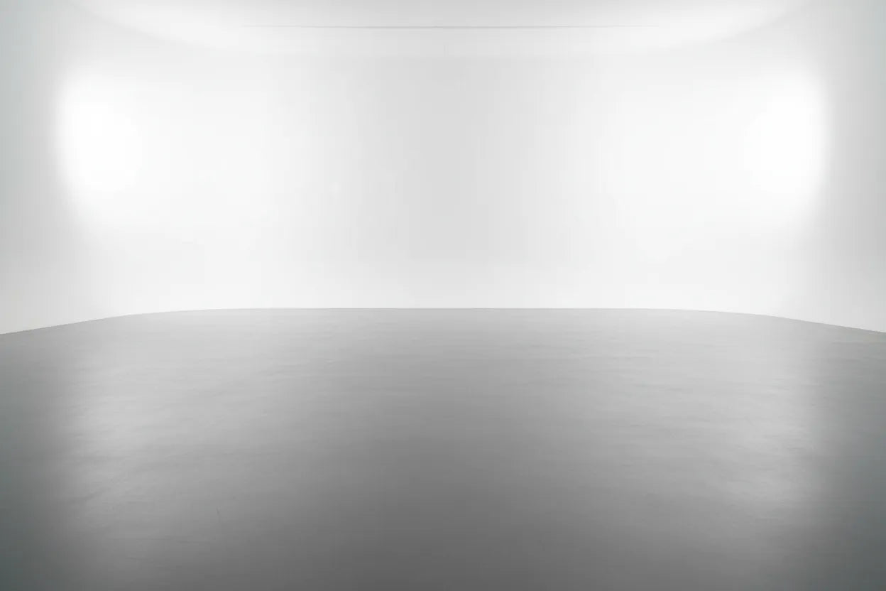 Metallic silver concrete brutalist floor.