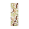 Slim Sage abstract vertical canvas art, sage green espresso and tan geometric palette knife scrapes, unframed stretched canvas, front view.