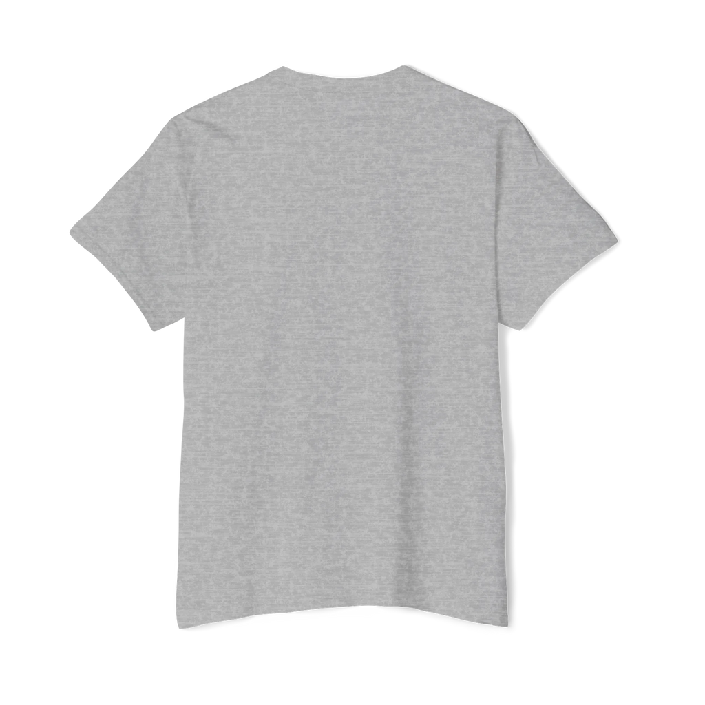 The plain back of a FREEBRD sport grey classic cotton pocket t-shirt.