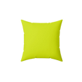 Sporty lime faux suede throw pillow, front view.