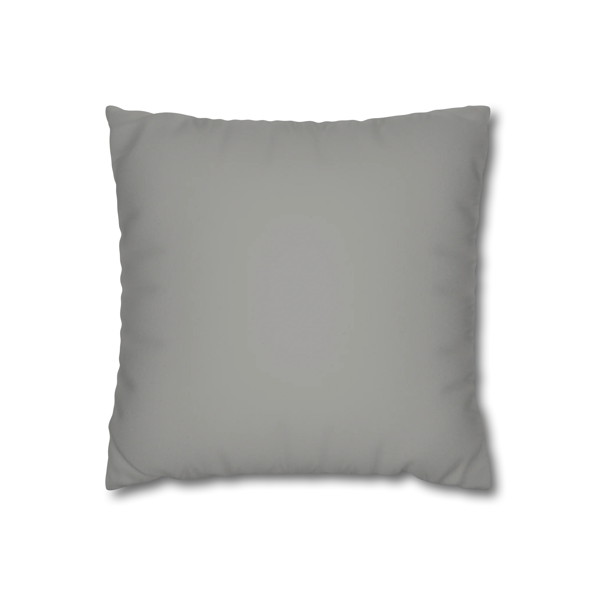 Stardust Grey faux suede pillowcase, back view.