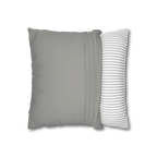 Stardust Grey faux suede pillowcase, open view.