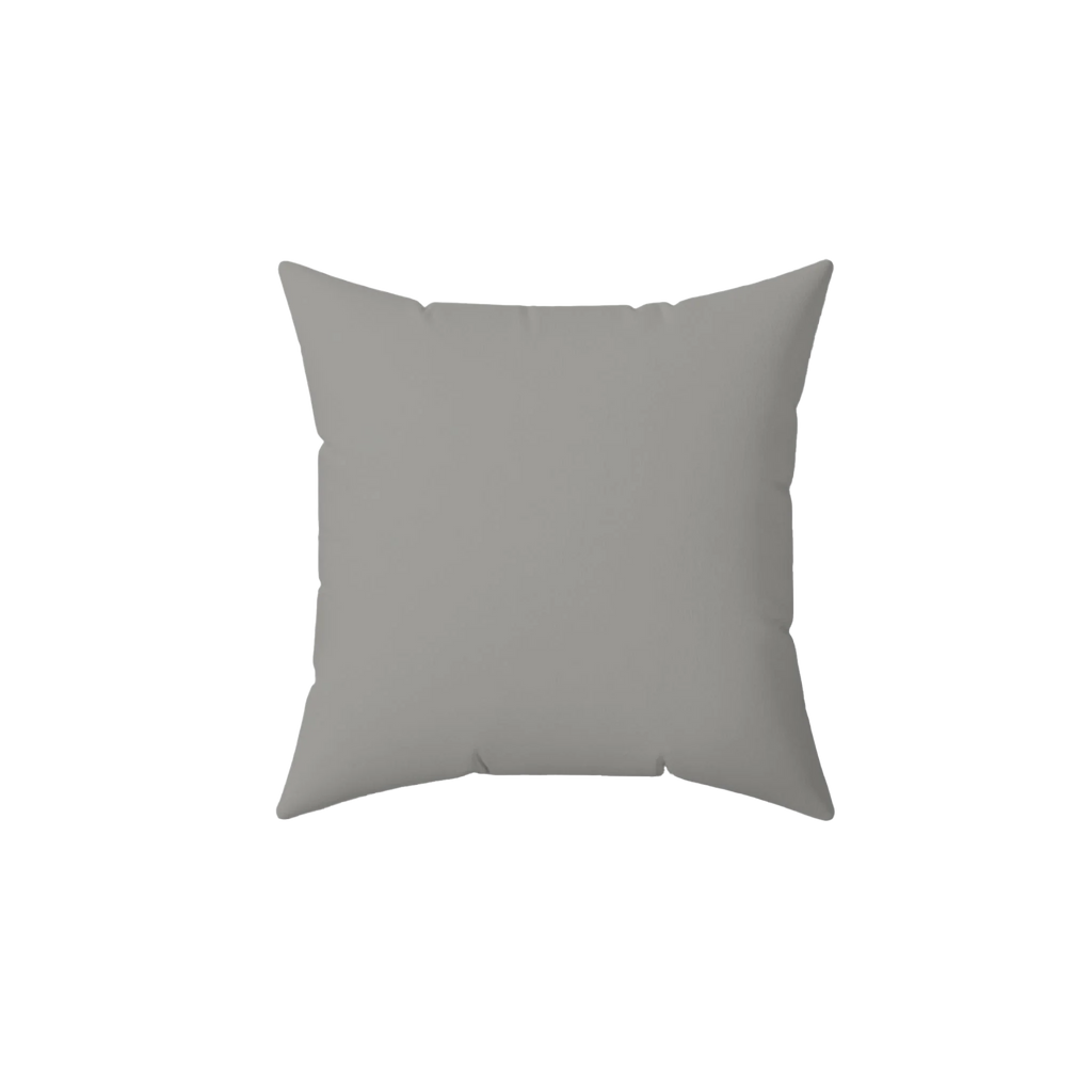 Stardust grey faux suede throw pillow, front view.