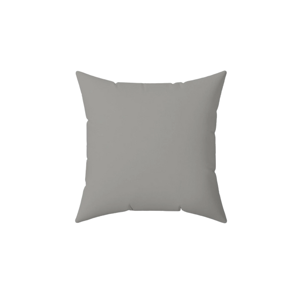 Stardust grey faux suede throw pillow, front view.