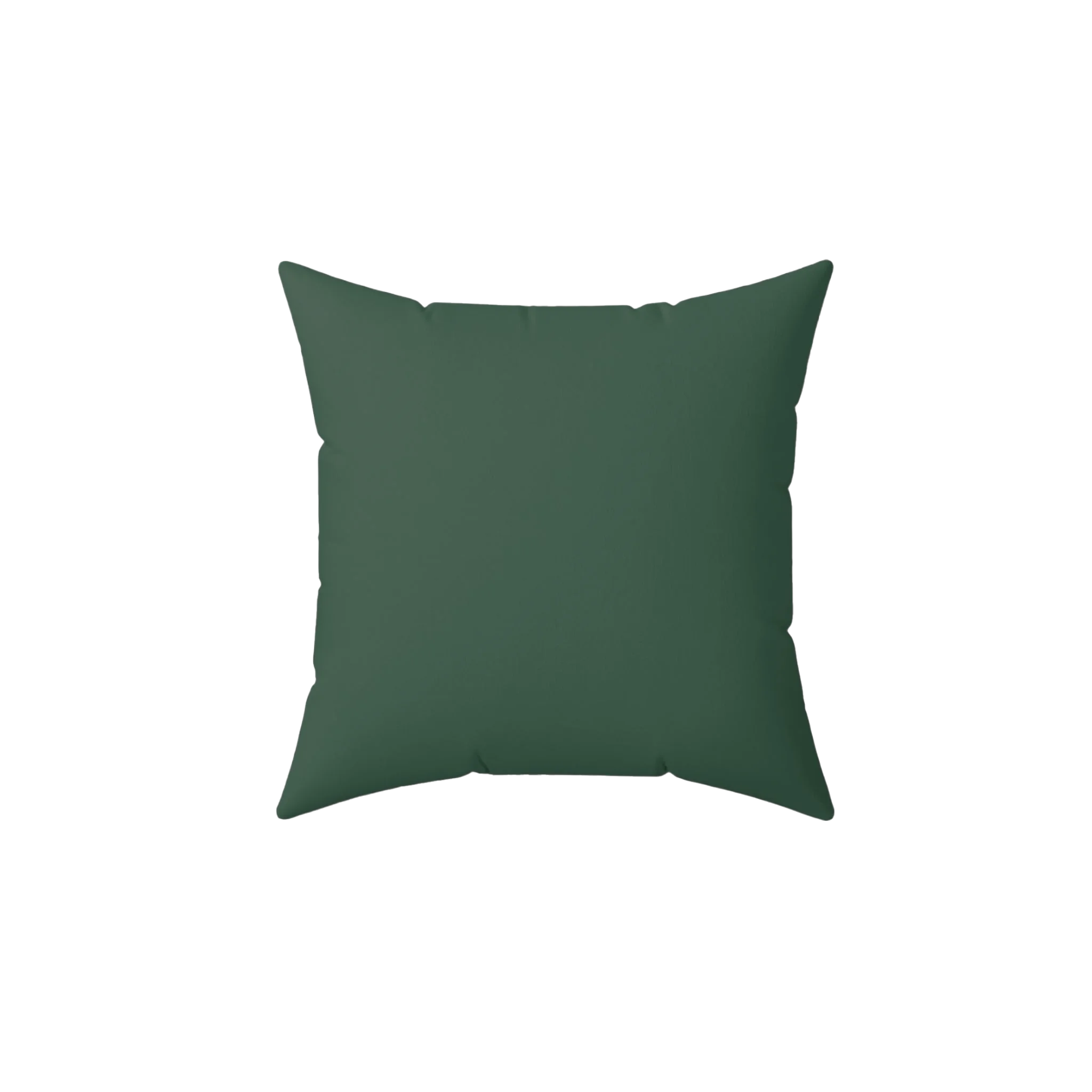 Stromboli green faux suede throw pillow, back view.
