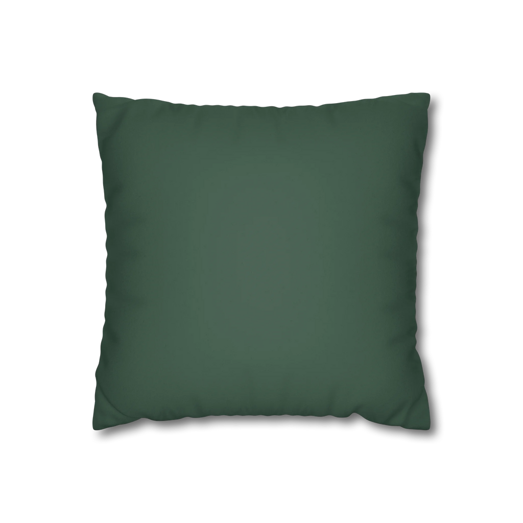 Stromboli Green faux suede pillow case, back view.