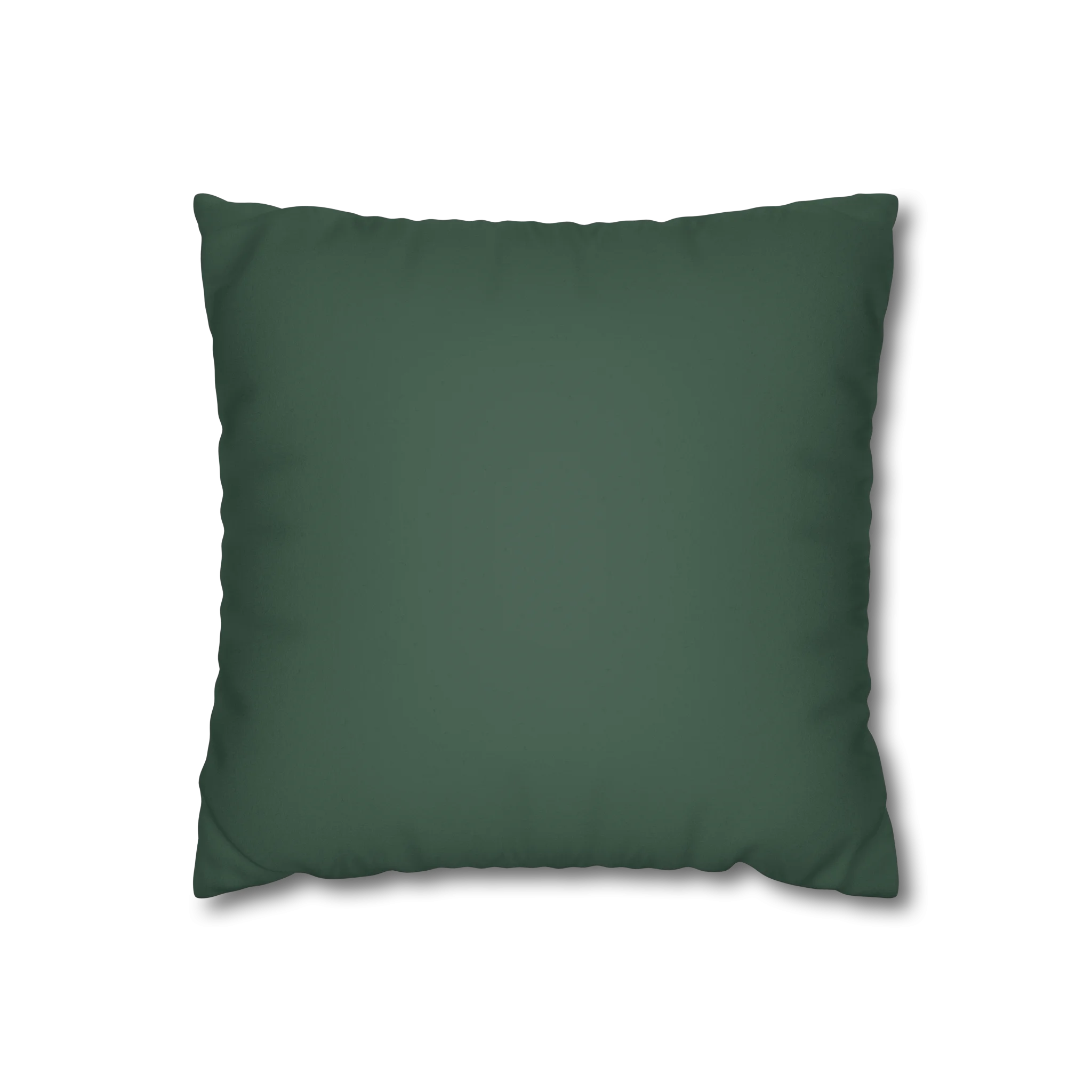 Stromboli Green faux suede pillow case, back view.