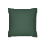 Stromboli Green faux suede pillow case, front view.