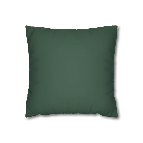 Stromboli Green faux suede pillow case, front view.