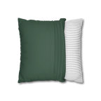 Stromboli Green faux suede pillow case, open view.