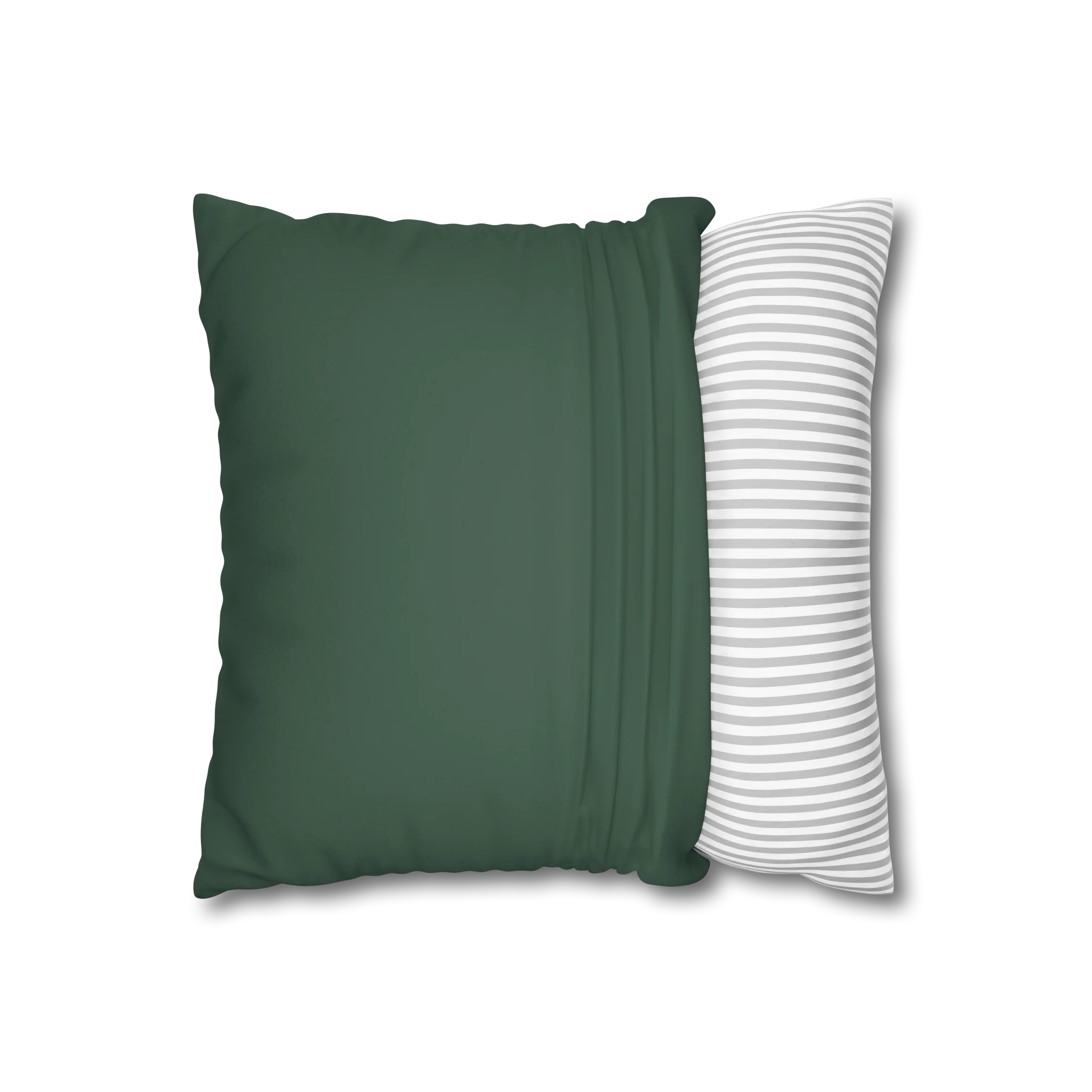 Stromboli Green faux suede pillow case, open view.