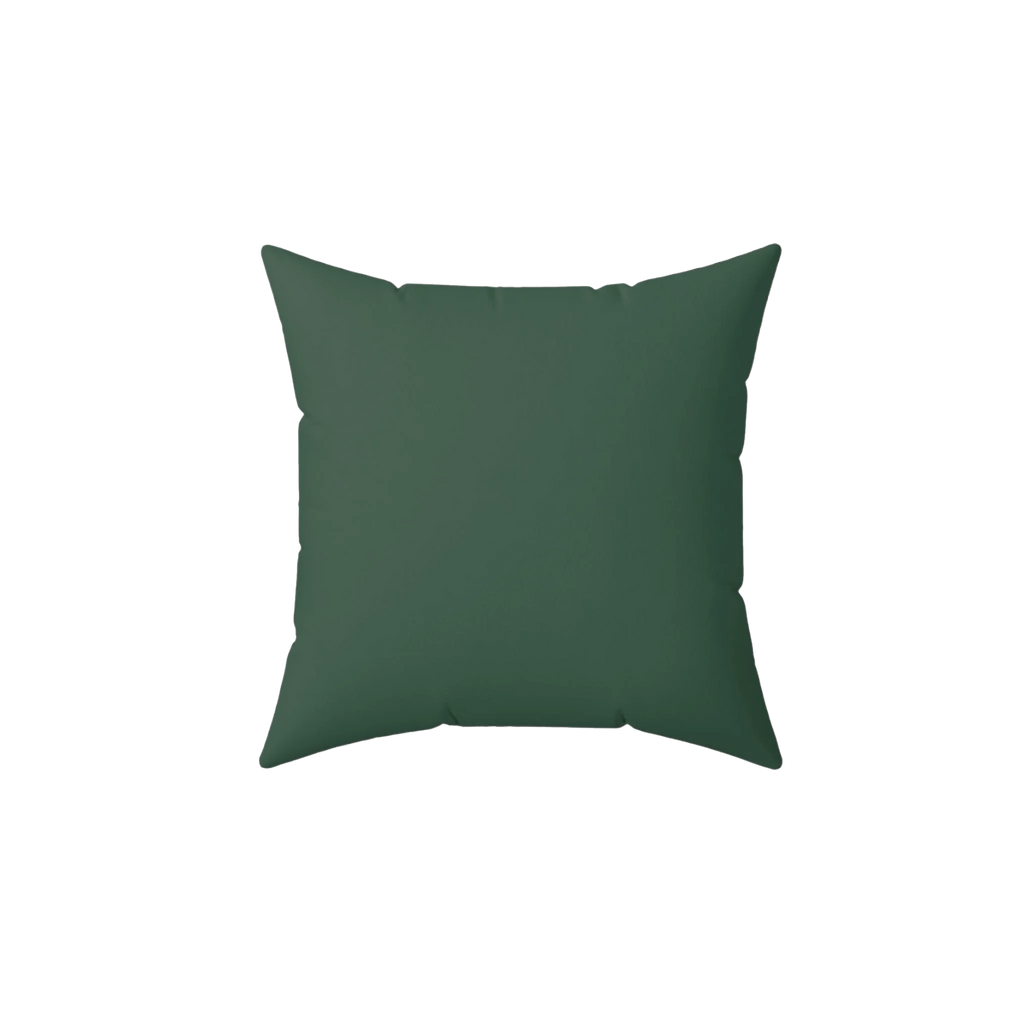 Stromboli green faux suede throw pillow, front view.