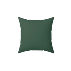 Stromboli green faux suede throw pillow, front view.