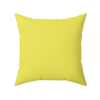 Sunshine yellow faux suede pillow back view.