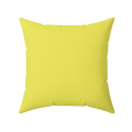Sunshine yellow faux suede pillow, front view.