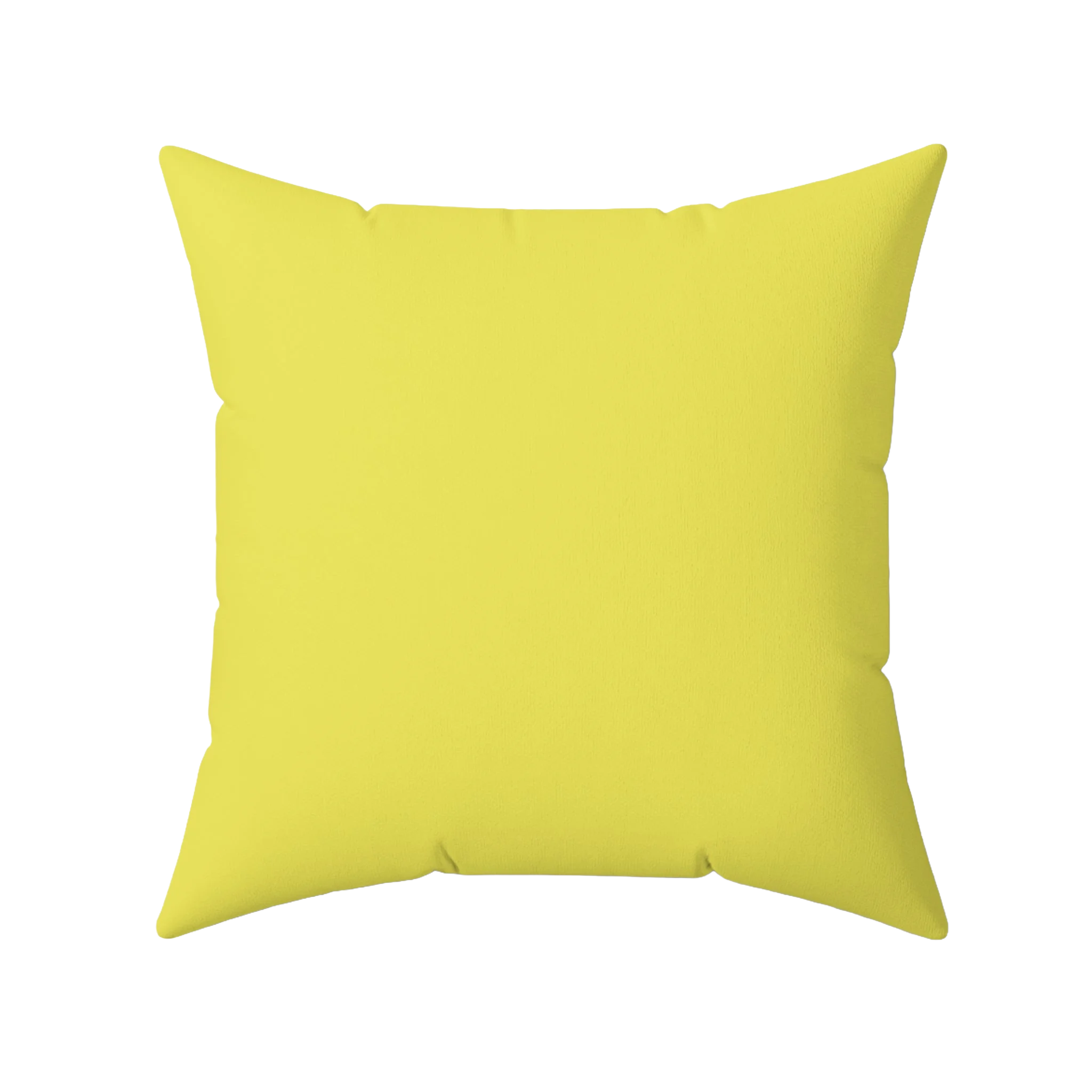 Sunshine yellow faux suede pillow, front view.