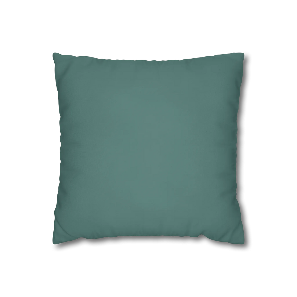 Teal Grey square canvas pillow cover, 16 × 16 inches, front view.