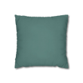 Teal Grey square canvas pillow cover, 16 × 16 inches, front view.