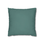 Teal Grey square canvas pillow cover, 16 × 16 inches, front view.