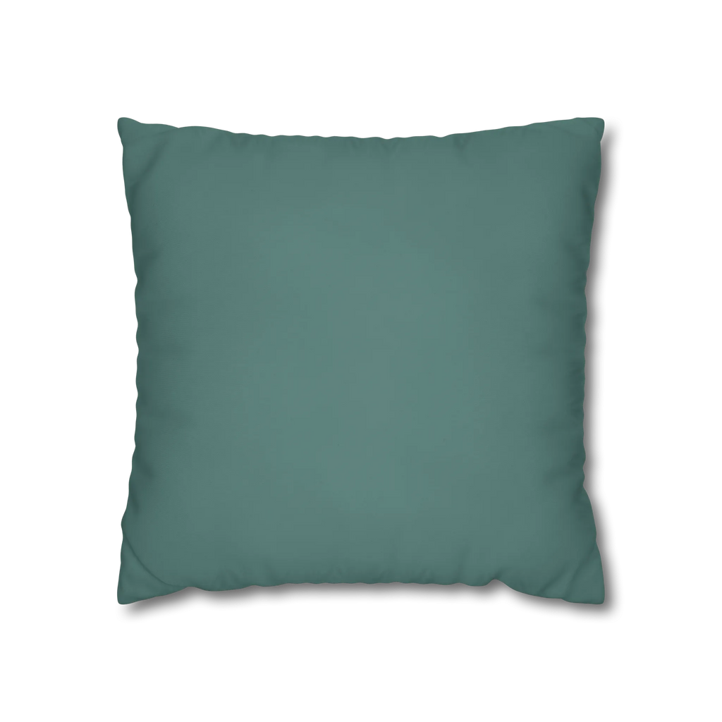 Teal Grey square canvas pillow cover, 18 × 18 inches, front view.