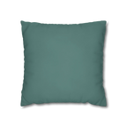 Teal Grey square canvas pillow cover, 18 × 18 inches, front view.
