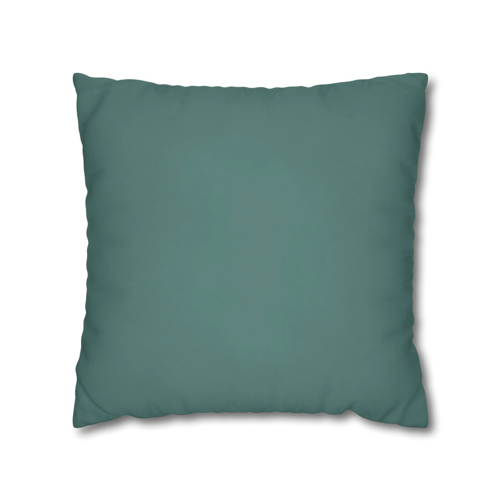 Teal Grey square canvas pillow cover, 20 × 20 inches, front view.