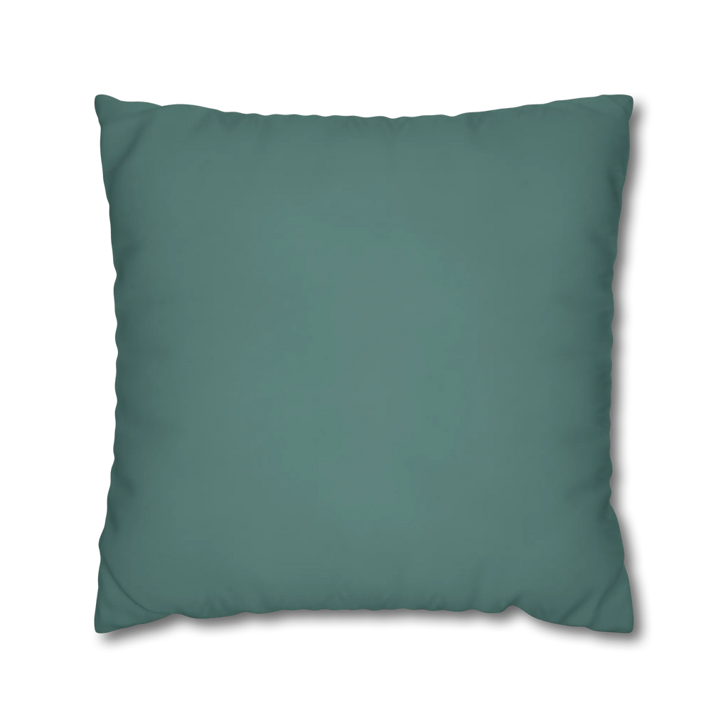 Teal Grey square canvas pillow cover, 24× 24 inches, front view.