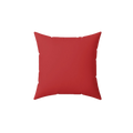 Traditional red faux suede throw pillow, front view.