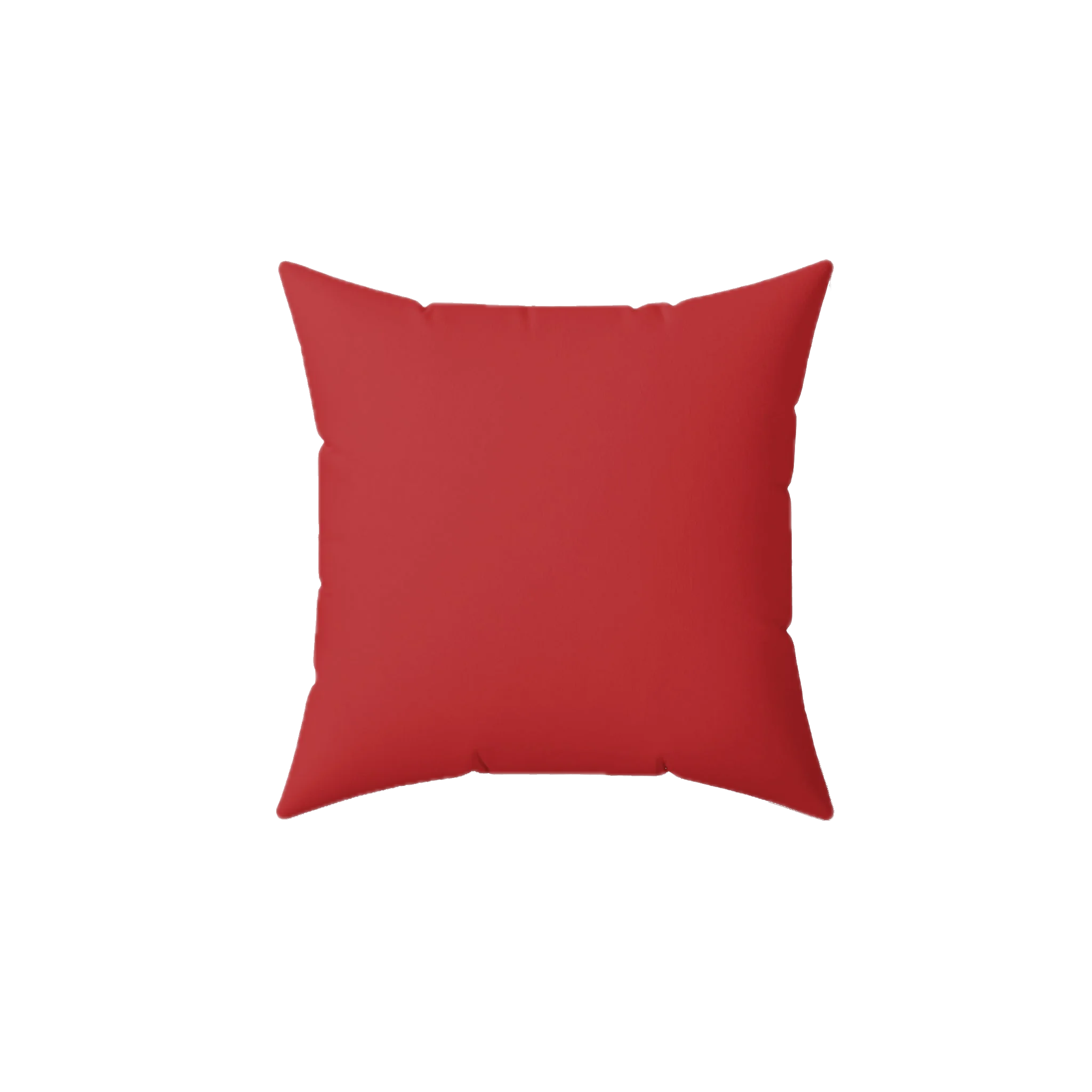 Traditional red faux suede throw pillow, front view.