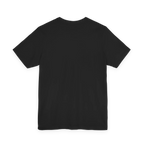 Black T-shirt, back view, showing a plain back with no graphic.