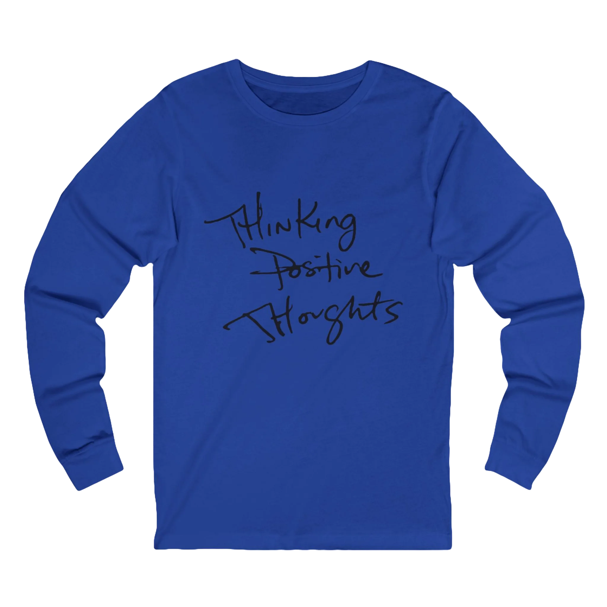 True Royal Bella Thinking Positive Thoughts long sleeve tee, front view.