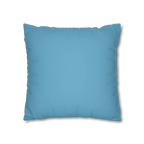 Vintage Aqua faux suede pillowcase, back view.