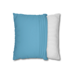 Vintage Aqua faux suede pillowcase, open view.
