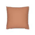 Vintage Salmon faux suede pillowcase, front view.