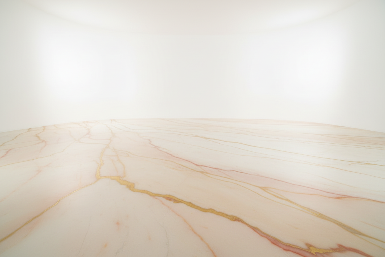 Warm Gold & Coral Marble Floor - Option B