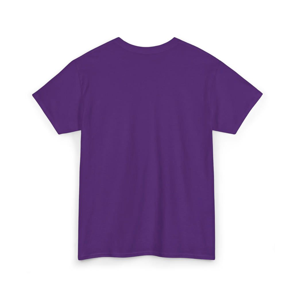 Purple cotton tee, back view, showing a plain back with no visible graphic.