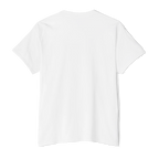 The plain back of a FREEBRD white classic cotton pocket t-shirt.