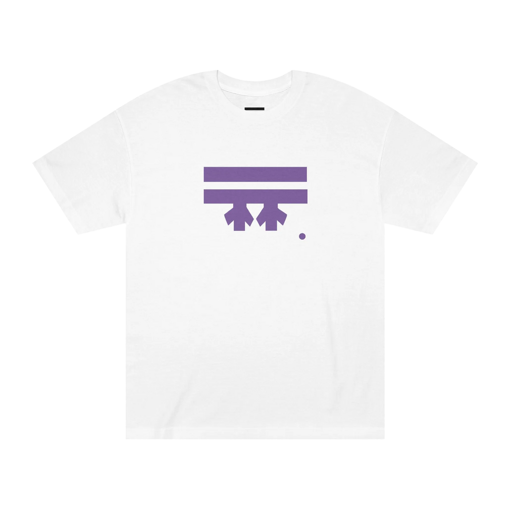 Freebrd Logo Classic T-Shirt in white, with a purple Freebrd Logo on the chest.