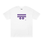 Freebrd Logo Classic T-Shirt in white, with a purple Freebrd Logo on the chest.
