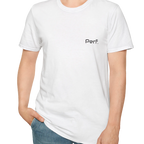 A person wearing the white perf retro graphic t-shirt in an outfit styling.