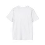 A plain back view of the white Trans Rights Are Human Rights T-Shirt.